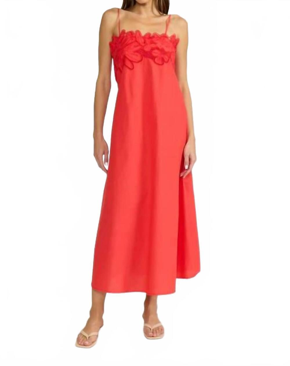 NEW LUCY PARIS rey midi dress in red